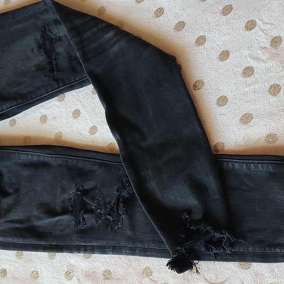 Black distressed American eagle Jegging - Picture 2 of 8